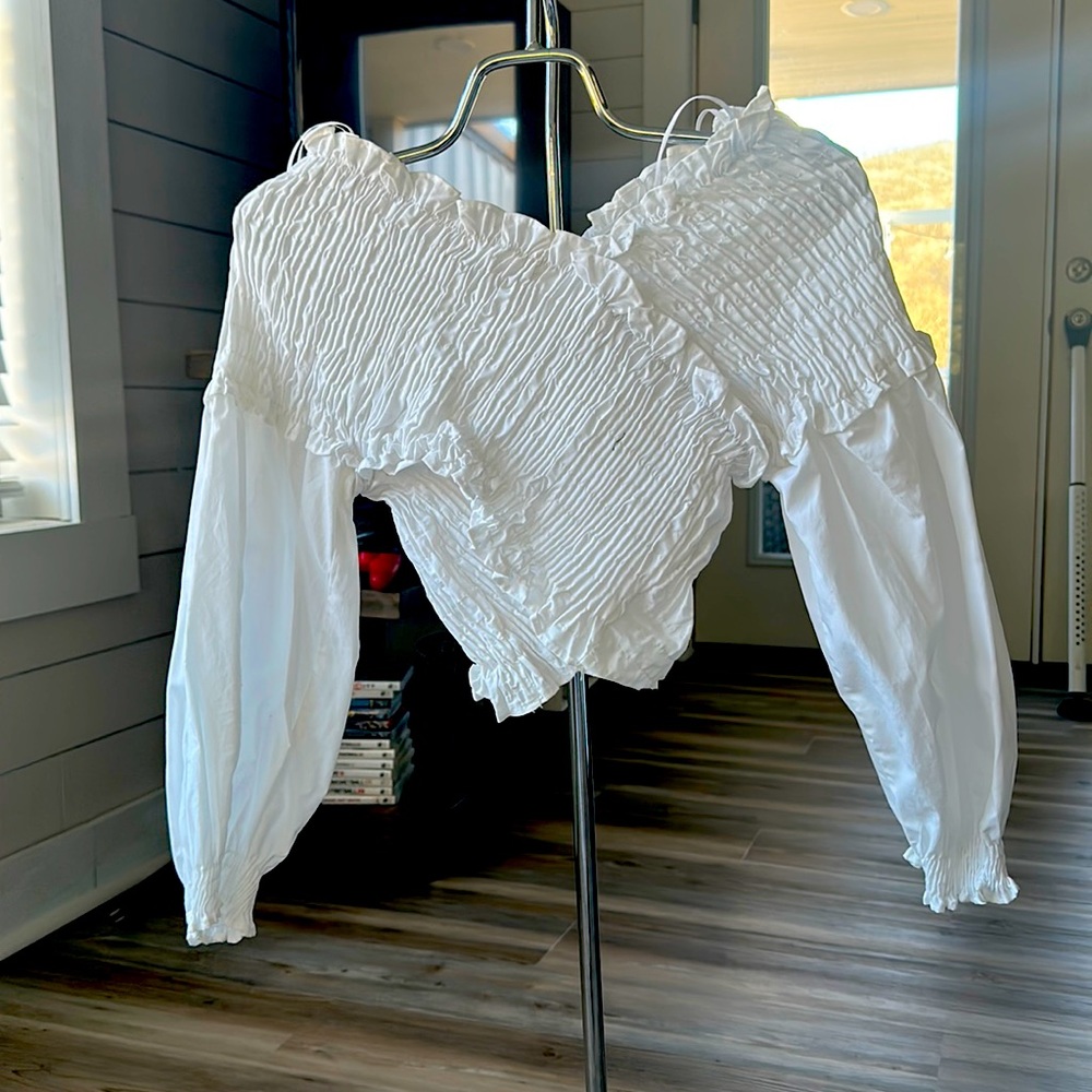 Zara white crop top